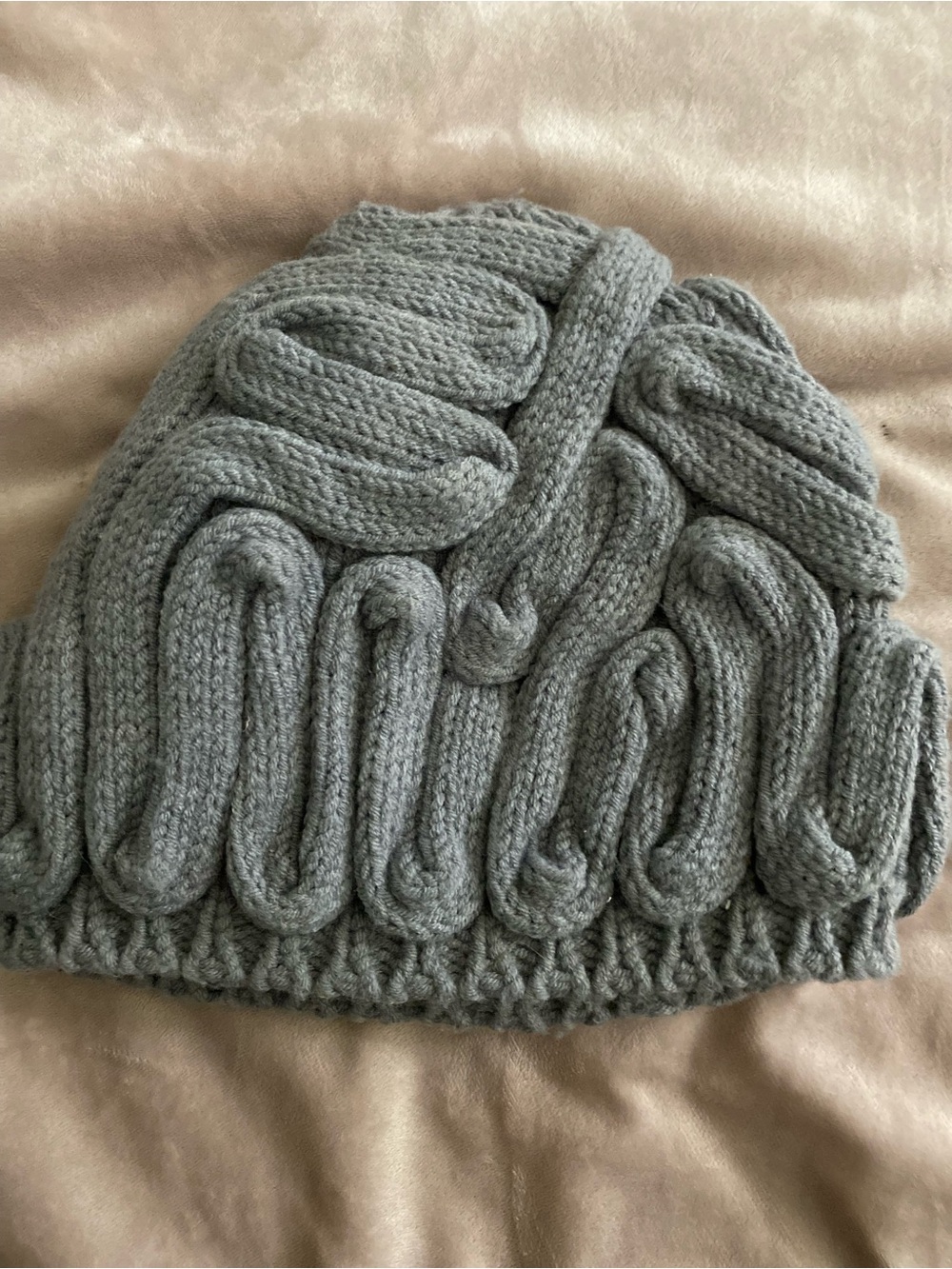 Cozy Loop Knit Beanie Hat in Sage Gray